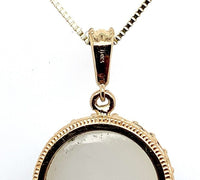 14k Yellow Gold 6.40ct Carved Genuine Natural Moonstone Pendant (#J5604)