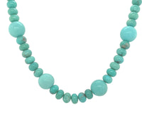 9-10mm Kingman Genuine Turquoise and 6mm Campito Bead Necklace 24 1/4" (#J6760)