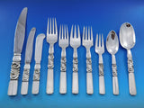 Scroll by Georg Jensen Sterling Silver Flatware Set 12 Service 133 pcs Dinner