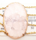 14k Gold Genuine Natural Rose Quartz Bracelet and Earring Set (#J2470)