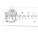 14k White Gold .32ct Genuine Natural Emerald and Diamond Ring Size 6.5 (#J7165)