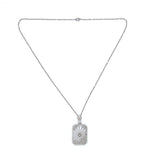 14k Gold Filigree Genuine Natural Rock Crystal Diamond Pendant Orig Chain #J6198