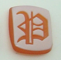 14K Gold Carved Agate Initial Pendant - Various Shapes Personalized New (#J2155)