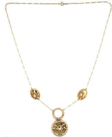 14k Yellow Gold Art Nouveau Style Iris Necklace (#J5540)