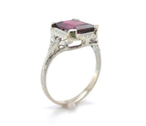10k White Gold 3.90ct Genuine Natural Rhodolite Garnet Ring Size 8.25 (#J6385)