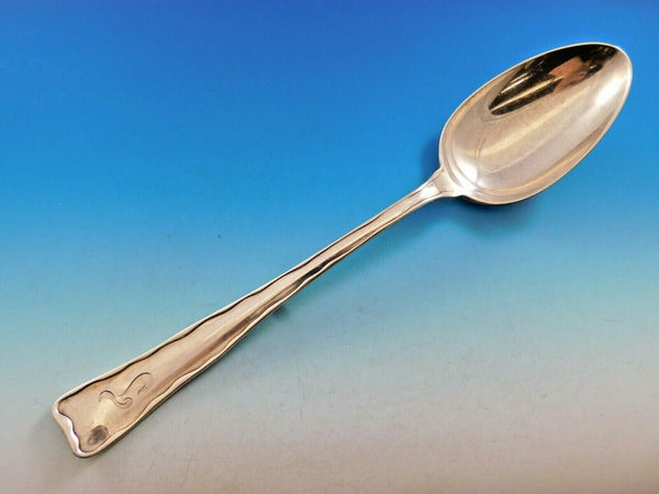 Lap Over Edge Plain by Tiffany Sterling Silver Stuffing Spoon w/ Button 12 1/8"