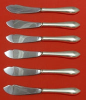Pointed Antique Reed Barton Dominick Haff Sterling Trout Knife Set 6pc Custom