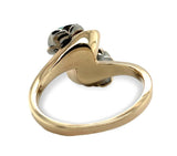 10k Yellow Gold Bypass Ring with Australian Opals in Flower Settings (#J7400)