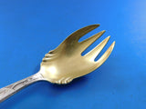 Lap Over Acid Etched Tiffany Sterling Silver Ice Cream Fork GW Geranium Flowers