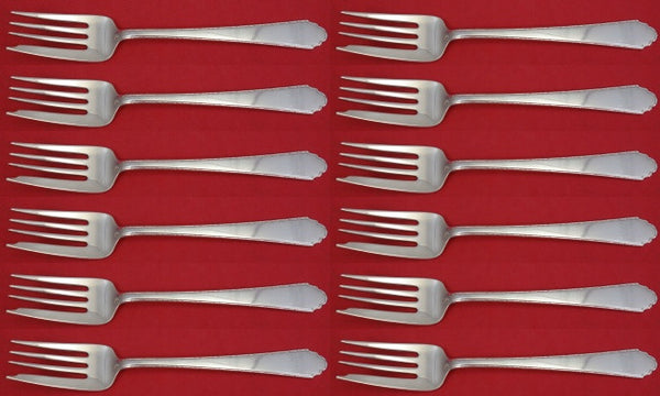 William and Mary by Lunt Sterling Silver Salad Fork Set 12 pieces 6"