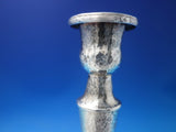 Arts & Crafts Hand Hammered 900 Silver Candlestick 7 1/2" Monogram R (#6141)