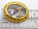 18k Hand Painted Portrait Pin / Pendant with Genuine Natural Diamonds (#J3419)