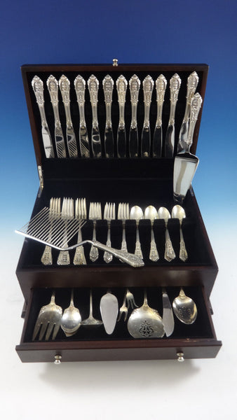 Rose Point by Wallace Sterling Silver Flatware Set 12 Service 60 Pcs Dinner Size