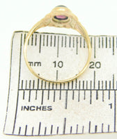 10k Gold .92ct Oval Genuine Natural Cabochon Garnet Ring (#J4116)
