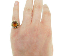 10k Yellow Gold Victorian Citrine and Seed Pearl Ring (#J4526)