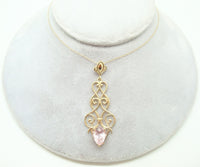 14k Gold Fancy Pendant with 2.16ct Genuine Natural Morganite (#J2763)