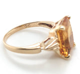 10k Yellow Gold 2.91ct Genuine Natural Citrine Ring Size 4.75 Jewelry (#J7395)