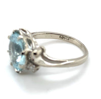 14k White Gold 2.86ct Genuine Natural Aquamarine and Diamond Ring (#J6147)