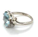 14k White Gold 2.86ct Genuine Natural Aquamarine and Diamond Ring (#J6147)