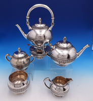 Gorham Sterling Silver Tea Set 5pc #1400 Kettle Pot Sugar Creamer Waste (#7608)