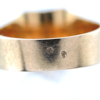 18k Yellow Gold Men's European Ring Specialty Cut Lab-Created Red Stone (#J6345)
