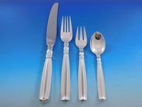 Lotus by Sorensen Danish Sterling silver Flatware Set 12 Service 66 pcs Dinner