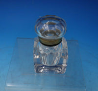 Crystal Inkwell with Brass Rim 3 1/2" x 2 1/4" c.1900 (#5891)