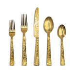 Parisian Garden Gold by Ricci Stainless Flatware Set for 12 Service 60 piece New