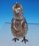 Silverplate Pepper Shaker Form of Chicken with Glass Body 3" Tall (#9006)