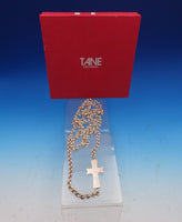 Tane Mexican Sterling Silver Cross Necklace w/Heavy Chain Fitted Box 26" (#7948)