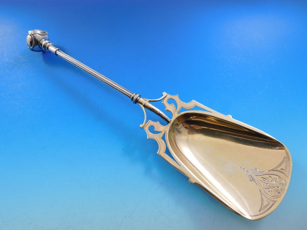 Decorated Ball End by George Sharp Sterling Silver Ice Cream Serving Spoon 11"
