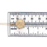 14k Yellow Gold Very Small Round Locket with Engraved Heart and Chain (#J6524)