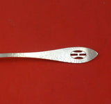 Antique Hammered by Shreve Sterling Silver Place Soup Spoon Pierced Mono "H" 7"