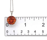 Platinum 6.43 Carat Round Irai Vibrant Orange Genuine Citrine Pendant (#J7385)