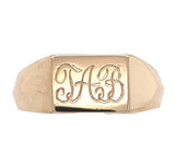 10k Yellow Gold Signet Ring with Initials "TAB" Size 3.75 Jewelry (#J7399)