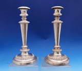 English Sheffield Silver on Copper Candlestick Pair 10 1/2" x 4 5/8" (#8554)