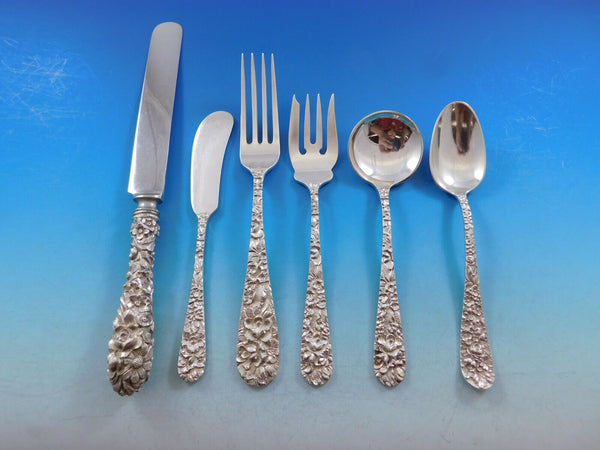 Princess by Stieff Sterling Silver Flatware Set for 12 Service Repousse