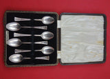 English Estate Sterling Silver Demitasse Spoon 6 spoons in fitted box  4 3/8"
