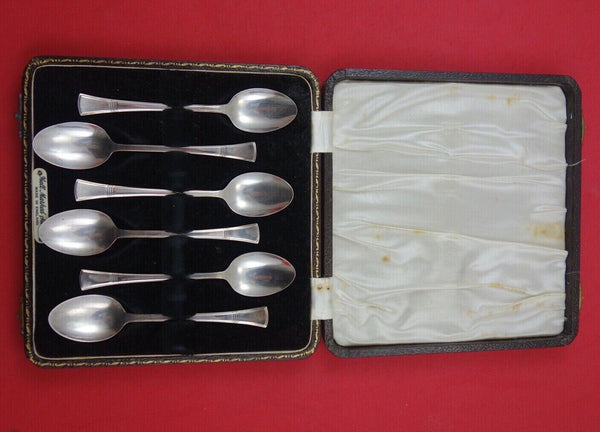 English Estate Sterling Silver Demitasse Spoon 6 spoons in fitted box  4 3/8"