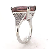 18k Gold Large 9.93 Carat Genuine Rubellite Tourmaline and Diamond Ring (#J7012)