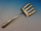 Shiebler Sterling Asparagus Fork Acid Etched Flowers Berries 9 1/4" Superb