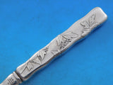 Lap Over Edge Acid Etched by Tiffany Sterling Fruit Fork HHAS Leaves Flower 7"