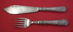 English Estate Sterling Silver Fish Serving Set 2pc HH plated luxner 11 3/8"
