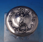Art Nouveau by Mauser Sterling Silver Cut Crystal Dresser Jar with Putti (#7254)