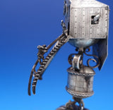 Dutch Sterling Silver Bell 3-D Clock Tower w/ Steps 3 Men Shield 8 3/4" (#7580)