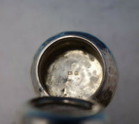 English Sterling Silver Dresser Jar Hand Hammered with Cut Crystal (#5480)