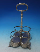 William Gale Sterling Silver Cruet Set Holder HH w/ Applied Rings c.1856 (#6031)