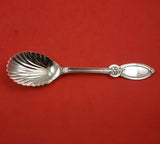 Union by Wendt Sterling Silver Preserve Spoon Shell Bowl 7" Serving Silverware