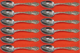 Lily by Frank Whiting Sterling Silver Teaspoon Set of 12 pcs 6" Flatware