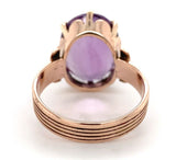 Victorian 9k Rose Gold Genuine Natural Amethyst Ring Size 7.75 Jewelry (#J6610)